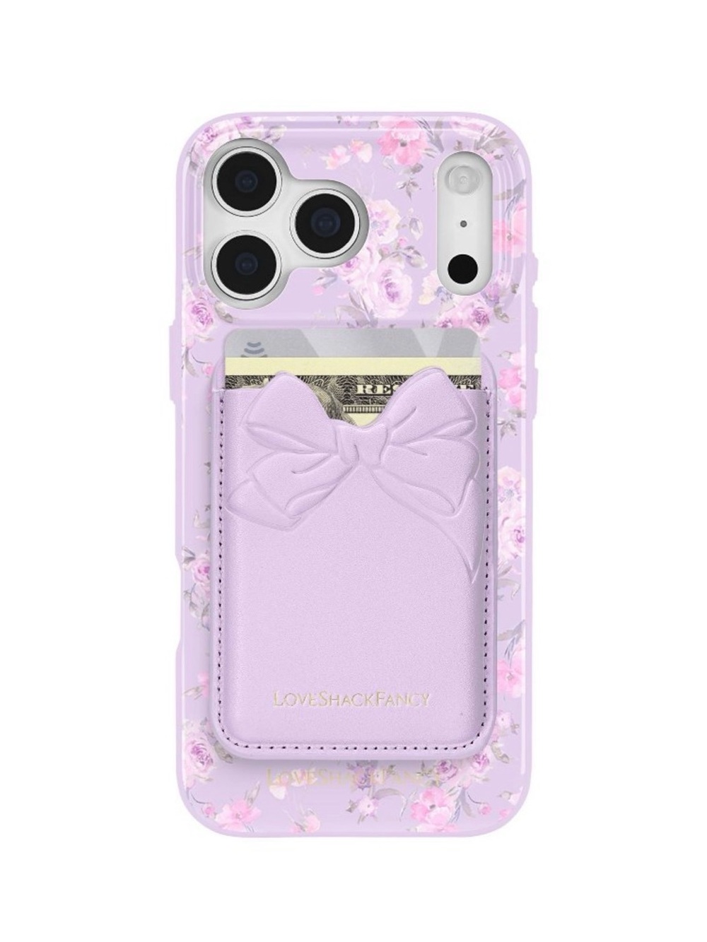 LoveShackFancy x Target - Case-Mate Adhesive Bow Cardholder Hibiscus